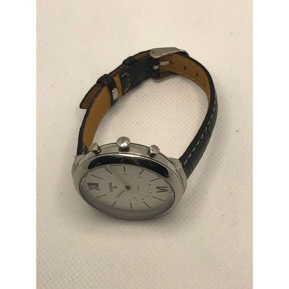 Fossil FTW5021 Women's Black Leather Analog Silver Dial Hybrid Smart Watch HO380 - Picture 7 of 9